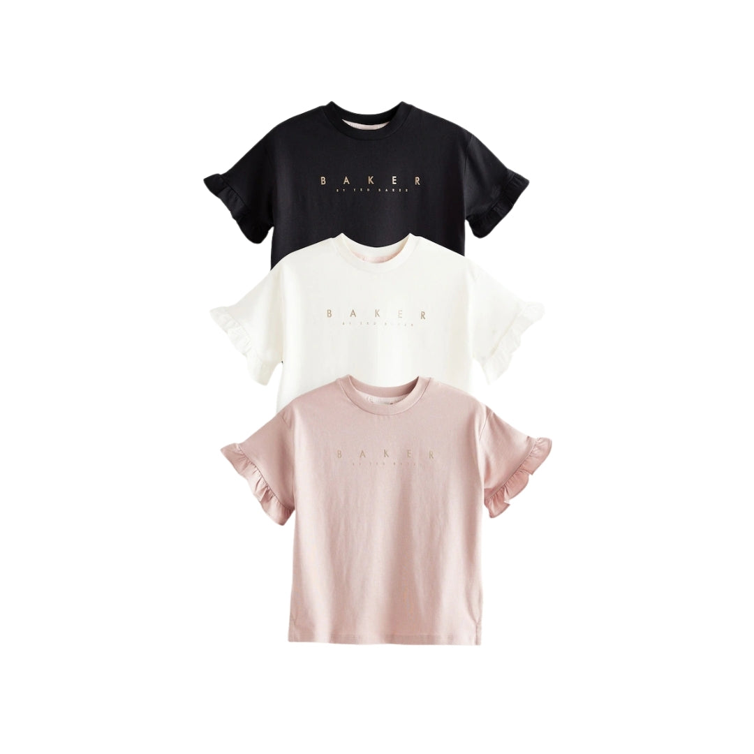 Girls Short Sleeve T-shirt-Pack Of 3